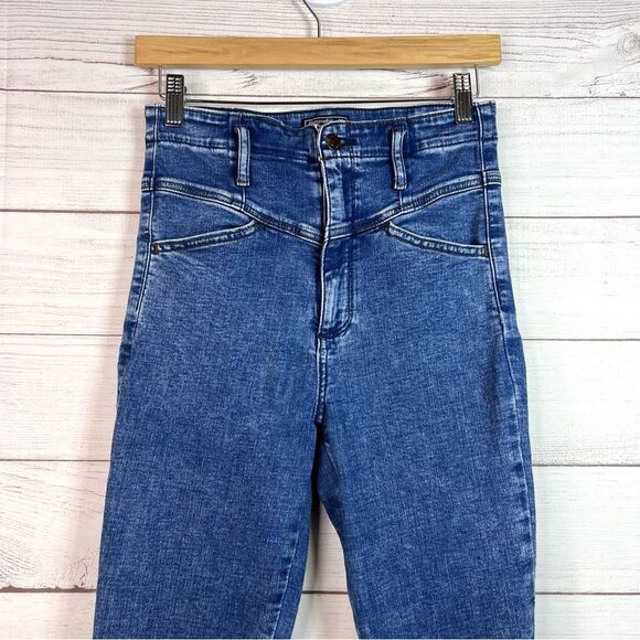 Abercrombie & Fitch Ultra High Rise Super Skinny Ankle Raw Hem Jeans Size 27 - Picture 4 of 10